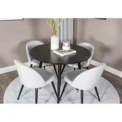 Rundt Spisebordssæt Plaza med stole Velvet