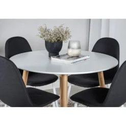 Rundt Spisebordssæt Plaza med stole Polar