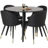 Rundt Spisebordssæt Plaza med stole i Velour