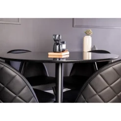 Rundt Spisebordssæt Plaza med stole i Velour