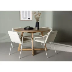 Rundt Spisebordssæt Yadikon med stole Tvist - Beige og Brun