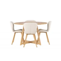 Rundt Spisebordssæt Yadikon med stole Lilja