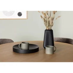 Rundt Spisebordssæt Yadikon med stole Modesto - Brun og Mørkegrå