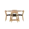 Rundt Spisebordssæt Yadikon med stole Sanjos - Brun og - Natur