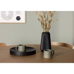 Rundt Spisebordssæt Yadikon med stole Sanjos - Brun og - Natur