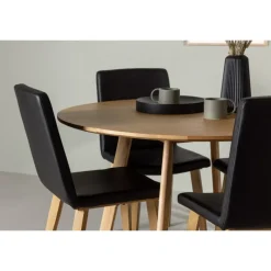 Rundt Spisebordssæt Yadikon med stole Today - Sort og Brun