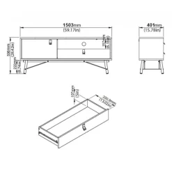Ry Tvbord - Valnødlook/Mat Sort