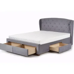 SABRINA velourseng 160x200cm - Grå