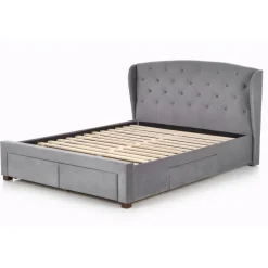 SABRINA velourseng 160x200cm - Grå