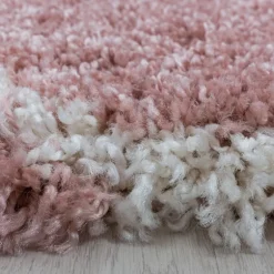 Salsa Rund Shaggy tæppe Skandinavisk - Rosa