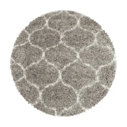 Salsa Rund Shaggy tæppe Skandinavisk - Beige