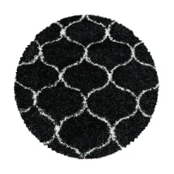 Salsa Rund Shaggy tæppe Skandinavisk - Antracit