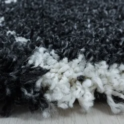 Salsa Rund Shaggy tæppe Skandinavisk - Antracit