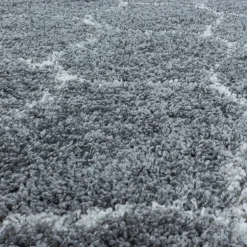 Salsa Rund Shaggy tæppe Skandinavisk - Grå