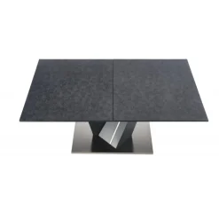 SALVADOR Spisebord med udtræk, - top - MørkeGrå, ben - MørkeGrå