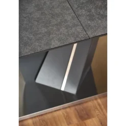 SALVADOR Spisebord med udtræk, - top - MørkeGrå, ben - MørkeGrå