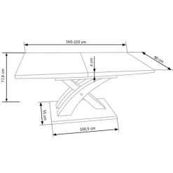 SANDOR 2 bord, - Grå