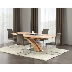 SANDOR Spisebord med udtræk i gylden eg