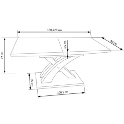 SANDOR Spisebord med udtræk i gylden eg