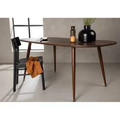 Sanford - 180x90cm Ovalt spisebord - Mørkebrun
