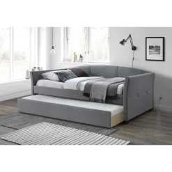 SANNA 90x200cm seng med sengeskuffe til opbevaring - Grå