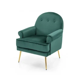 SANTI lænestol Mørkegrøn/guld