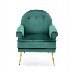 SANTI lænestol Mørkegrøn/guld