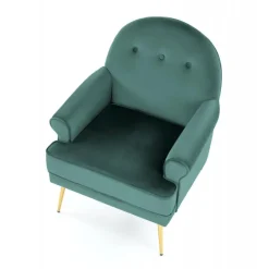 SANTI lænestol Mørkegrøn/guld