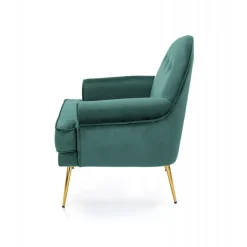 SANTI lænestol Mørkegrøn/guld