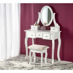 SARA kommodekonsol med skammel, Hvid mat