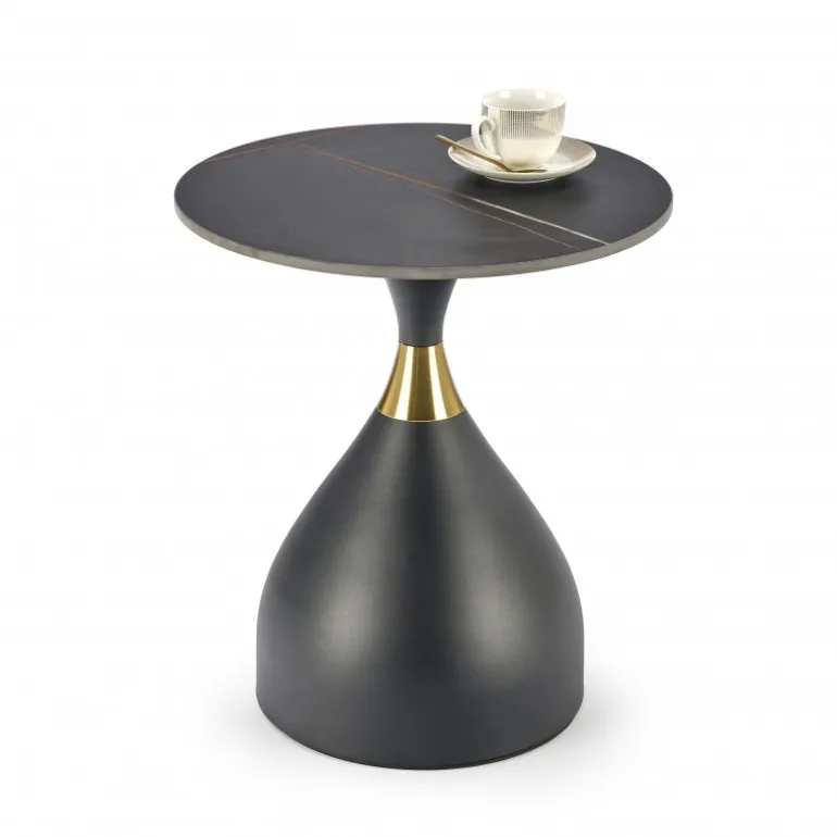 SCALITA sofabord, Sort marmor / Sort / guld
