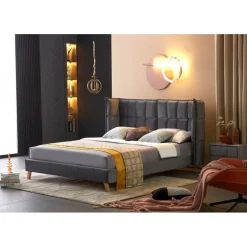 SCANDINO 160x200 seng - Grå Velour