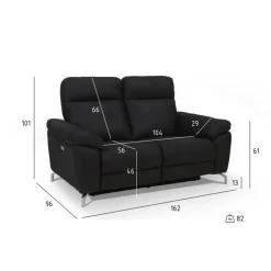 Selesta 2 Personers sofa Sort Stof