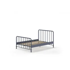Seng 140 x 200 cm – Bronxx, denimblå metal
