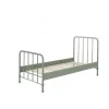 Seng 90 x 200 cm Bronxx – olivengrøn metal, industrielt design