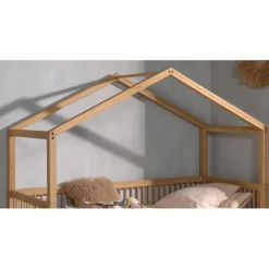 Seng med hustag Forrest Oak 90 x 200 cm – eg