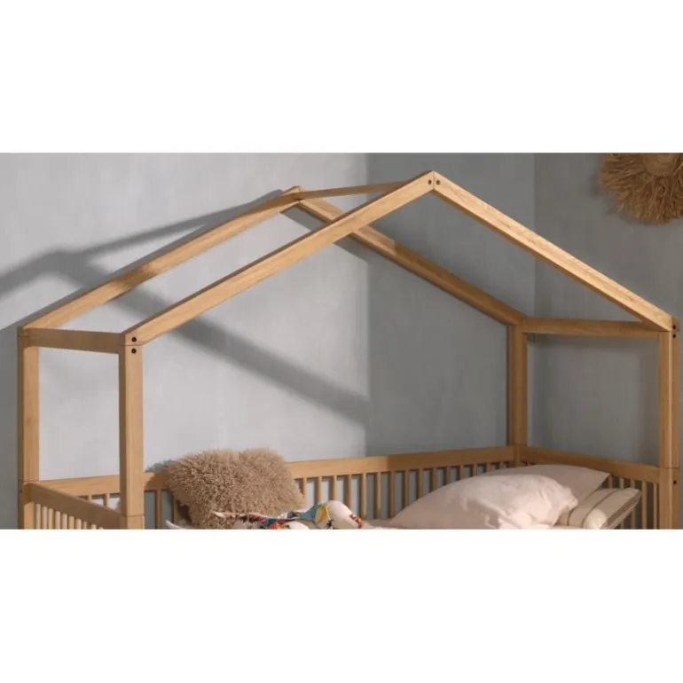 Seng med hustag Forrest Oak 90 x 200 cm – eg