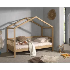 Seng med hustag Forrest Oak 90 x 200 cm – eg