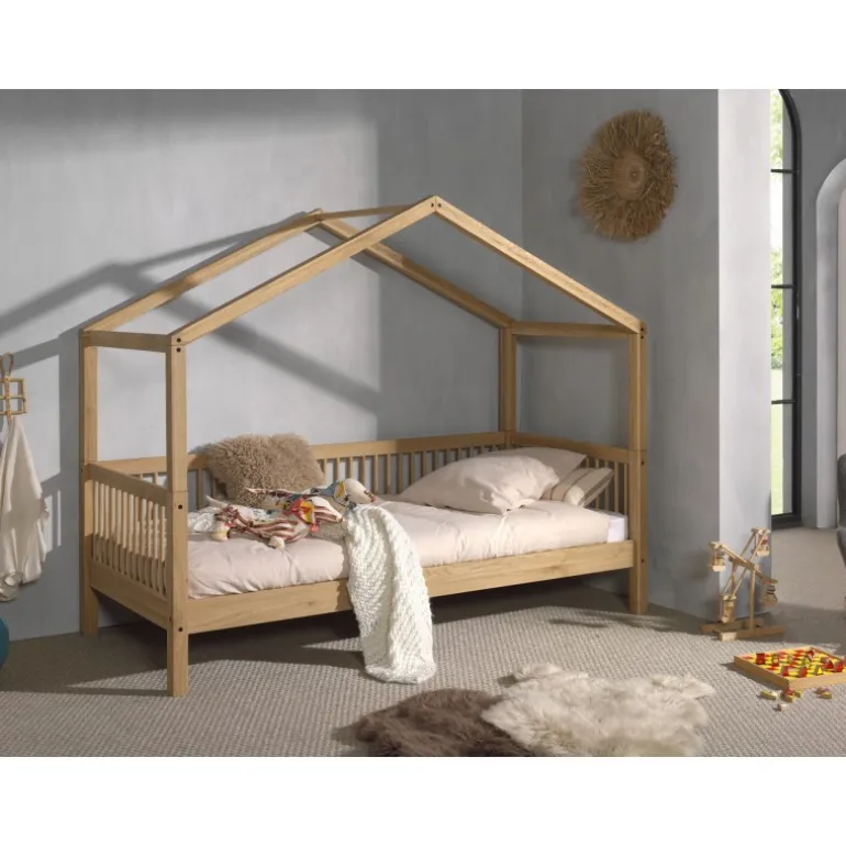 Seng med hustag Forrest Oak 90 x 200 cm – eg