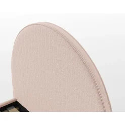 Seng med opbevaring 140 x 200 – Moon, lyserød bouclé