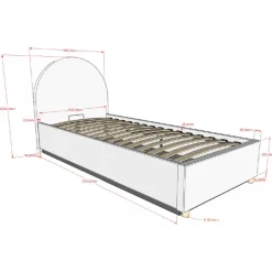 Seng med opbevaring 90 x 200 – Moon, grøn bouclé