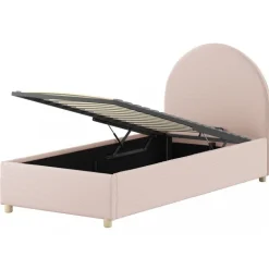 Seng med opbevaring 90 x 200 cm – Moon Rosa bouclé