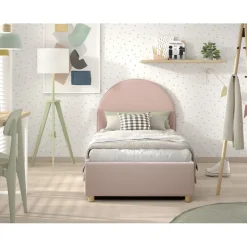 Seng med opbevaring 90 x 200 cm – Moon Rosa bouclé