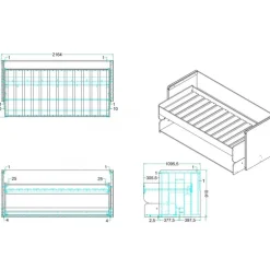 Seng med skrivebord Denver 90 x 200 cm – hvid