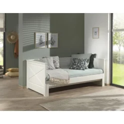 Seng med udtræk 90 x 200 cm – Scott, hvid