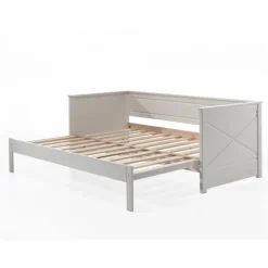 Seng med udtræk 90 x 200 cm – Scott, hvid