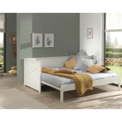 Seng med udtræk 90 x 200 cm – Scott, hvid