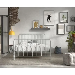 Seng metal 140 x 200 – Bronxx, hvid