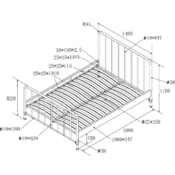 Seng metal 140 x 200 – Bronxx, hvid
