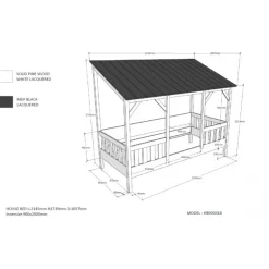 Seng til børn hus-seng 90 x 200 cm – hvid